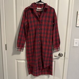 NWOT Artisan De Luxe Women’s Plaid Midi Dress with Lace Back